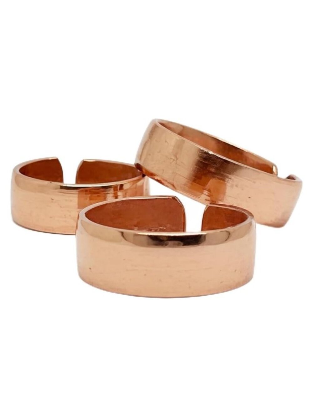 Hand Forged Pure Copper Rings Set of 3 Adjustable Tibetan Healing Ring